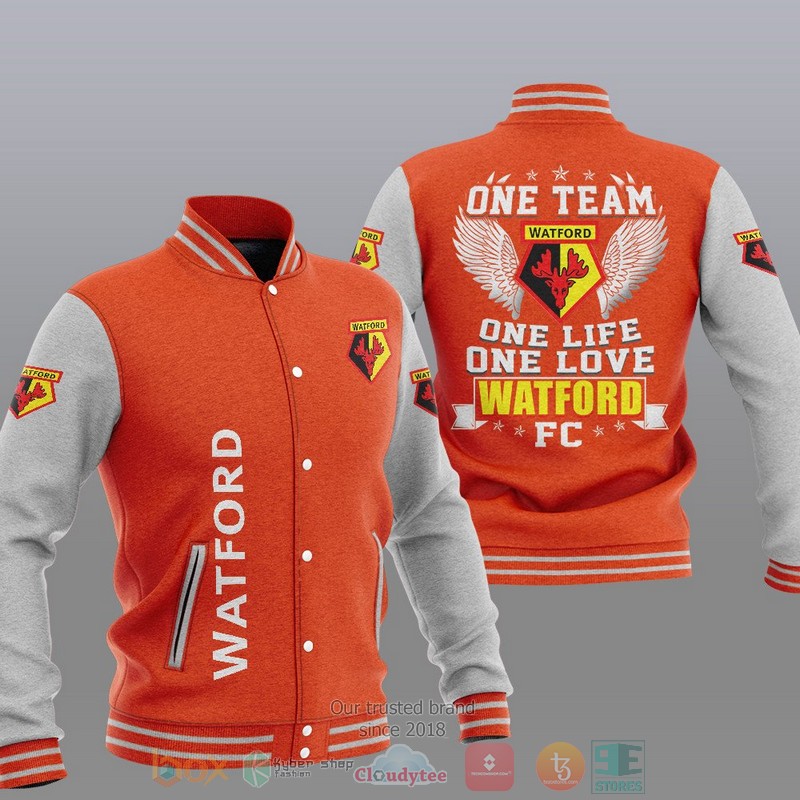 Watford One Team One Life One Love Baseball Jacket 1 2 3 4 5