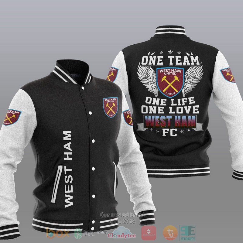 West Ham One Team One Life One Love Baseball Jacket