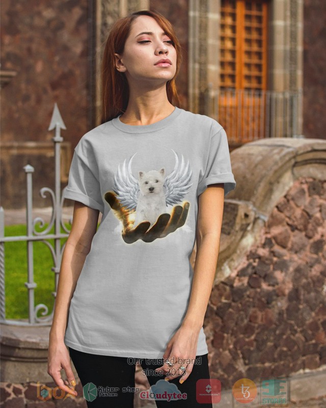 HOT West Highland White Terrier Golden Hand Heaven Wings 2D shirt, hoodie 3 West Highland White Terrier Golden Hand Heaven Wings 2D shirt hoodie 1 2