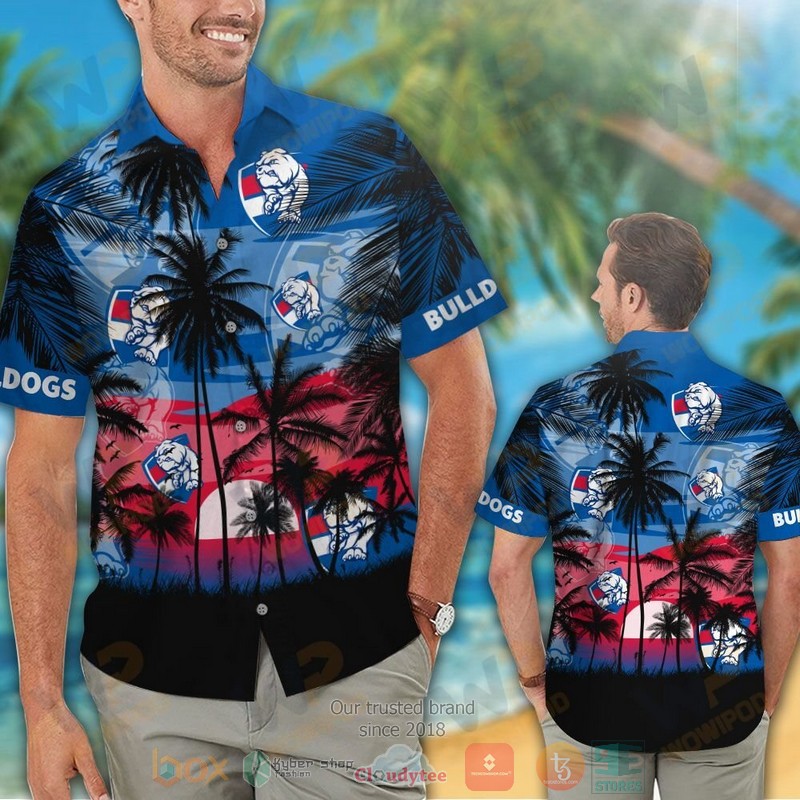 HOT Western Bulldogs Hawaiian Shirt and shorts 2 Western Bulldogs Hawaiian Shirt and shorts 1