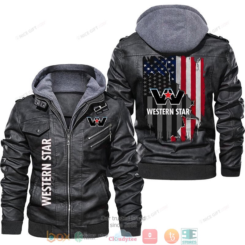 Western Star US Flag Leather Jacket