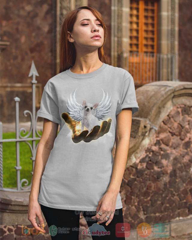 HOT White Chihuahua Golden Hand Heaven Wings 2D shirt, hoodie 3 White Chihuahua Golden Hand Heaven Wings 2D shirt hoodie 1 2