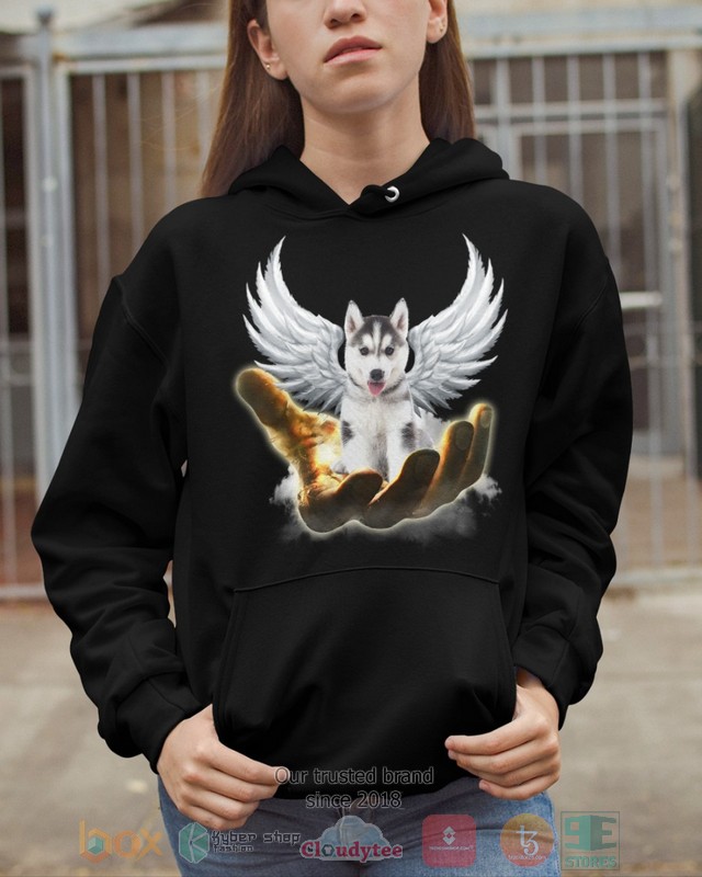 White Husky Golden Hand Heaven Wings 2D shirt hoodie 1 2 3 4 5 6 7 8 9 10 11 12 13 14 15 16 17