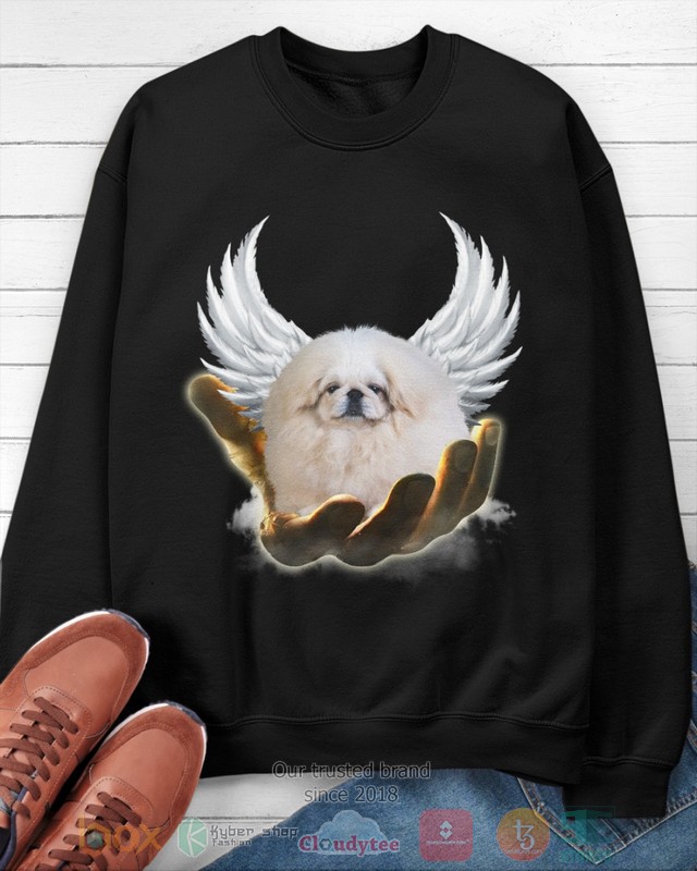 White Pekingese Golden Hand Heaven Wings 2D shirt hoodie 1 2 3 4 5 6 7 8 9 10 11 12