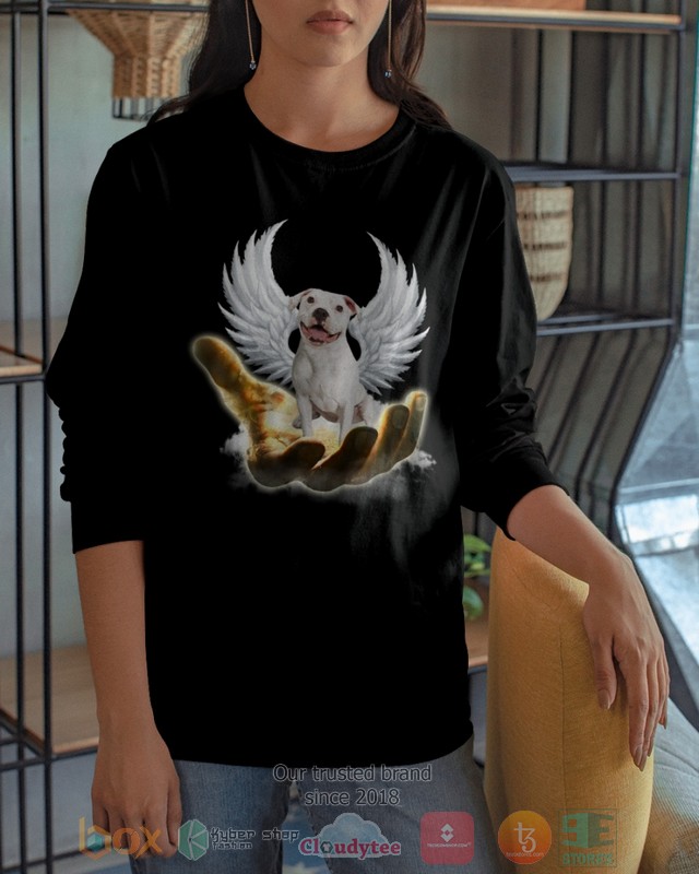 White Pitbull Golden Hand Heaven Wings 2D shirt hoodie 1 2 3 4 5 6 7 8 9 10 11 12 13 14 15 16 17 18 19 20 21 22