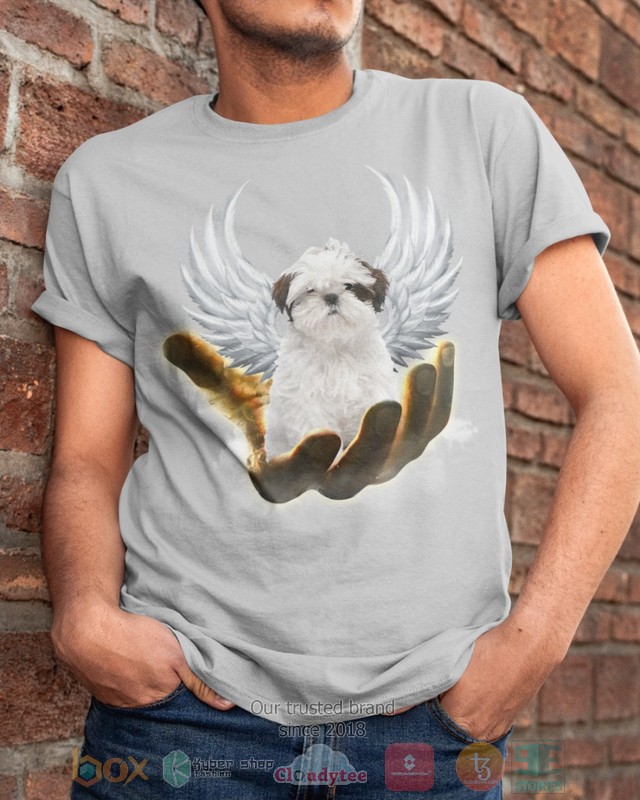 White Shih Tzu Golden Hand Heaven Wings 2D shirt hoodie 1 2 3