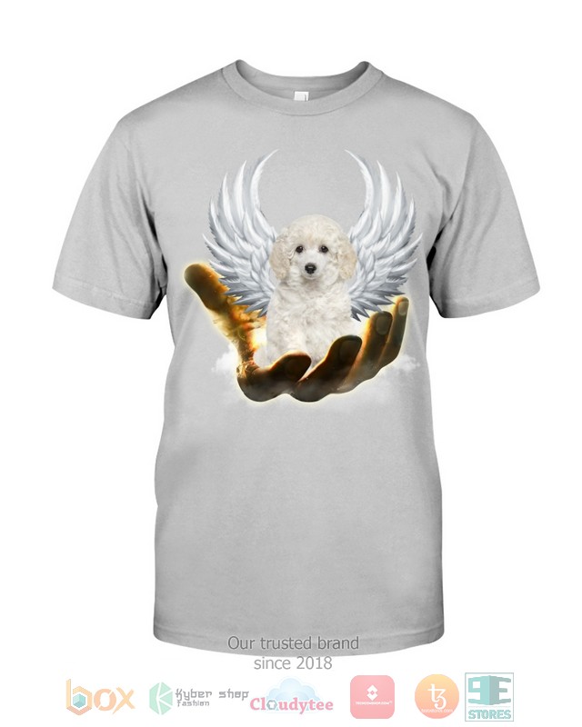 White Toy Poodle Golden Hand Heaven Wings 2D shirt hoodie