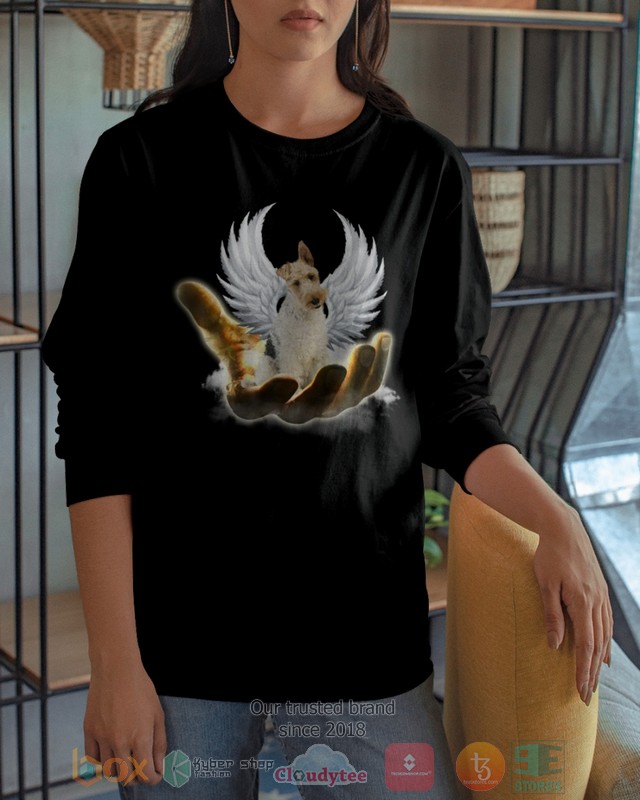 Wire Fox Terrier Golden Hand Heaven Wings 2D shirt hoodie 1 2 3 4 5 6 7 8 9 10 11 12 13 14 15 16 17 18 19 20 21 22