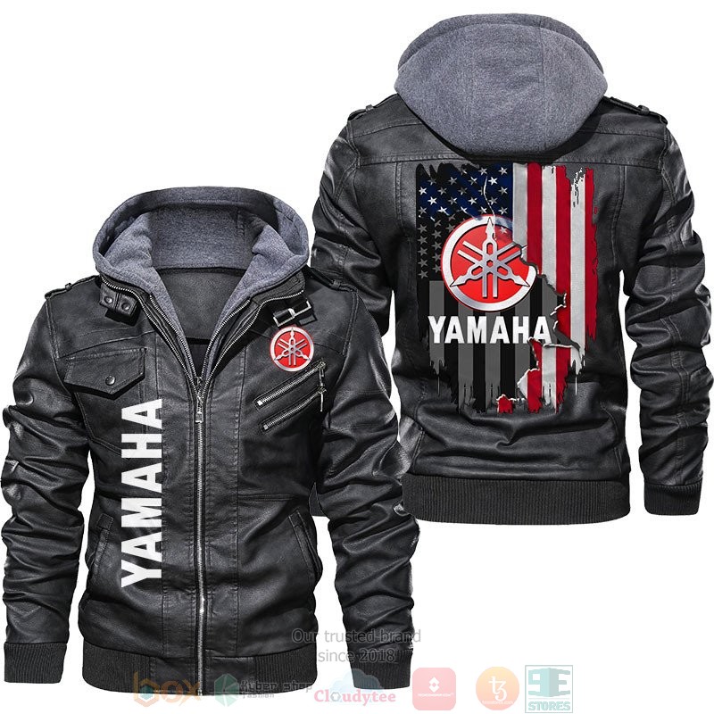 Yamaha American flag Leather Jacket
