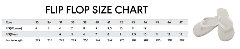 Flip Flop Size Chart 19 03 21