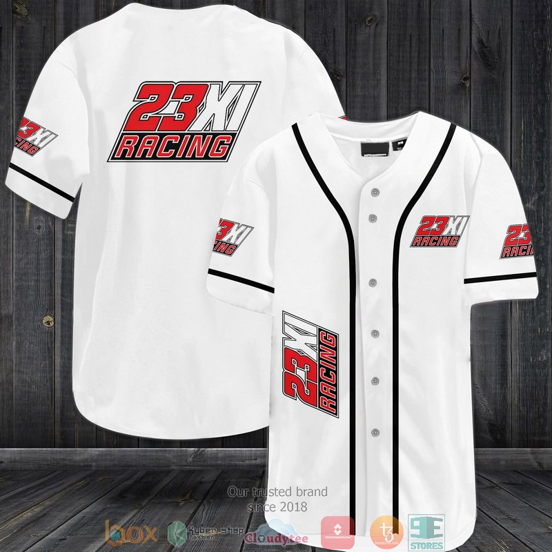 23XI Racing White Baseball Jersey