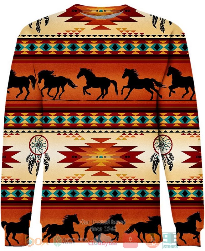 HOT Native Horse Pattern All Over Printed 3D Shirt, Hoodie 4 Native Horse Pattern 3D Shirt Hoodie 1 2 3