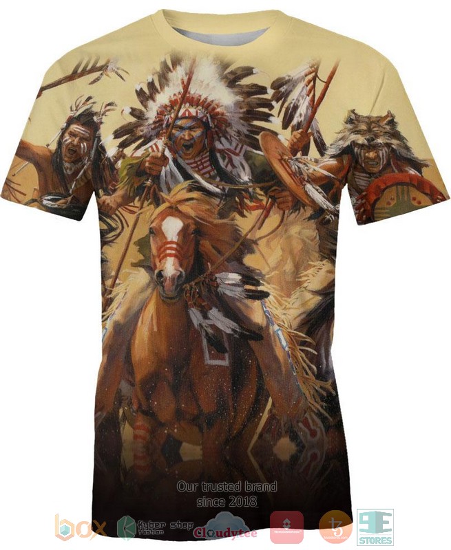 HOT Native Warrior Battle All Over Printed 3D Shirt, Hoodie 2 Native Warrior Battle 3D Shirt Hoodie 1