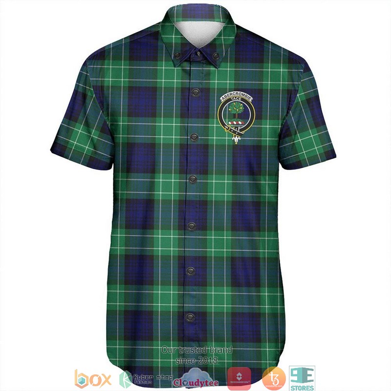 Abercrombie Tartan Crest Short Sleeve Hawaiian Shirt 2 Abercrombie Tartan Crest Short Sleeve Hawaiian Shirt 1