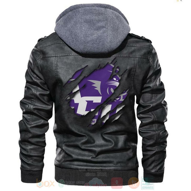 BEST NCAA Teams Abilene Christian Wildcats Black Motorcycle Rider Zipper Jacket Leather 4 Abilene Christian Wildcats NCAA Black Motorcycle Leather Jacket