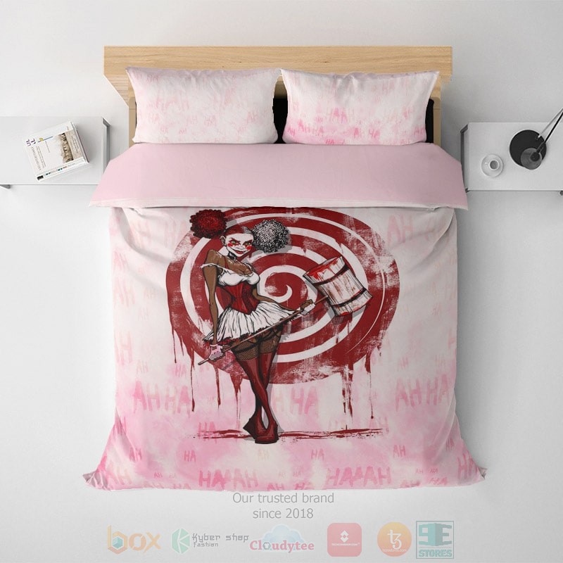 HOT African American Black Harley Quinn Afro Pink Ti Dye Art Bedroom Bedding Set 11 African American Black Harley Quinn Afro Pink Ti Dye Art Bedding Set