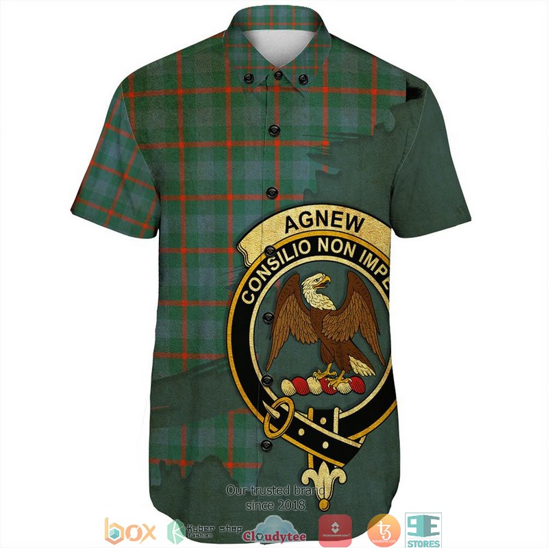 Agnew Ancient Tartan Crest Personalized Short Sleeve Hawaiian Shirt 2 Agnew Ancient Tartan Crest Personalized Short Sleeve Hawaiian Shirt 1