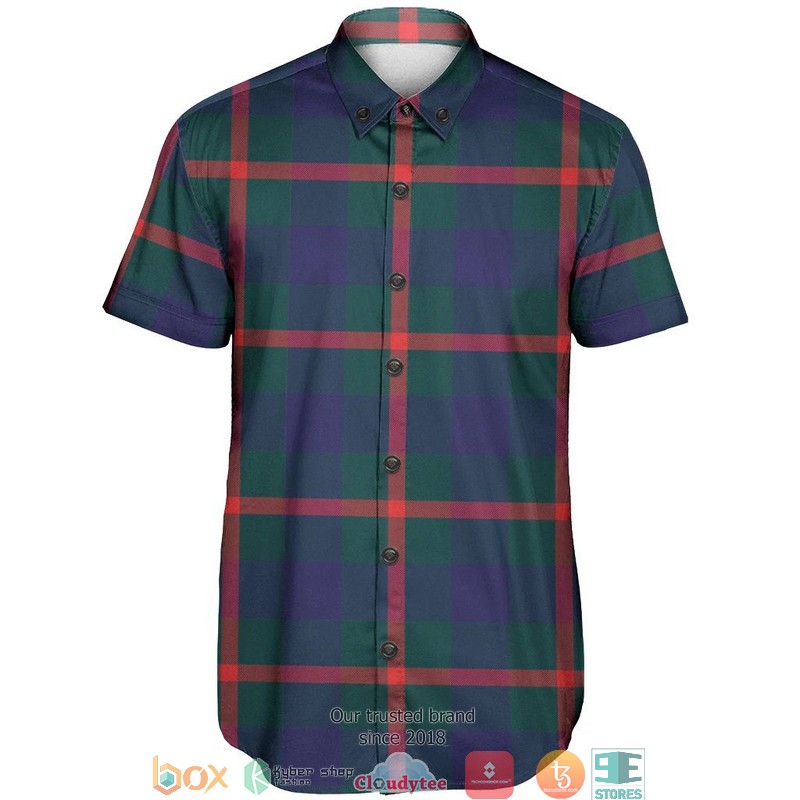 Agnew Modern Tartan Short Sleeve Hawaiian Shirt 2 Agnew Modern Tartan Short Sleeve Hawaiian Shirt 1