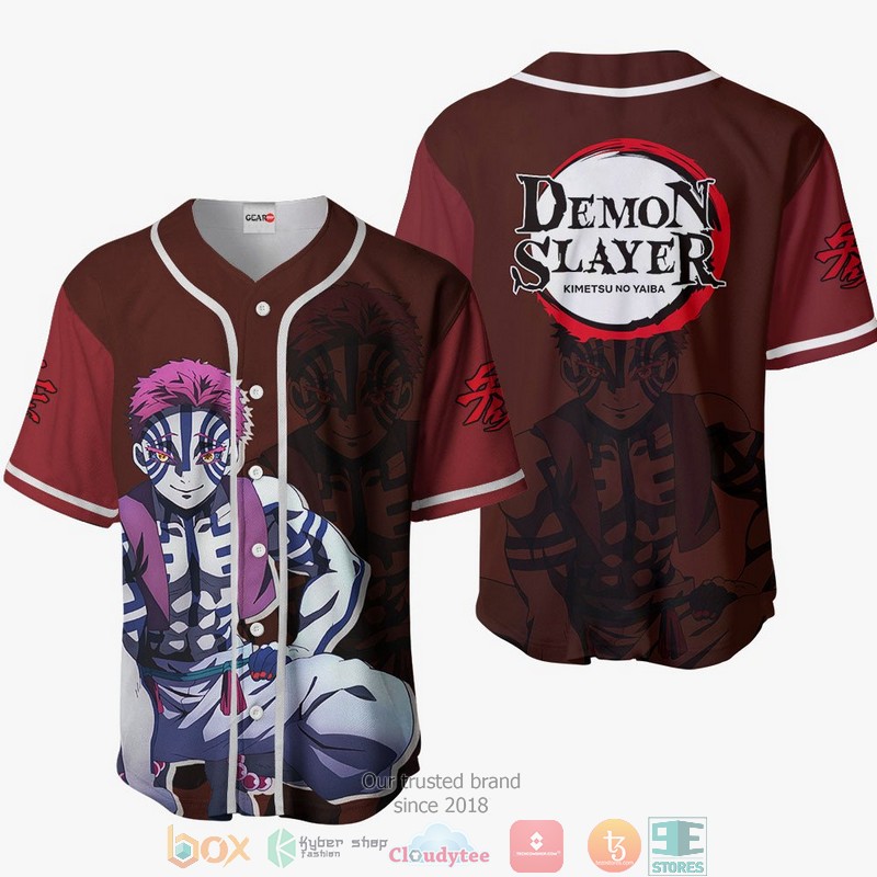 Akaza Demon Slayer Baseball Jersey Shirt 1 Akaza Demon Slayer Baseball Jersey Shirt