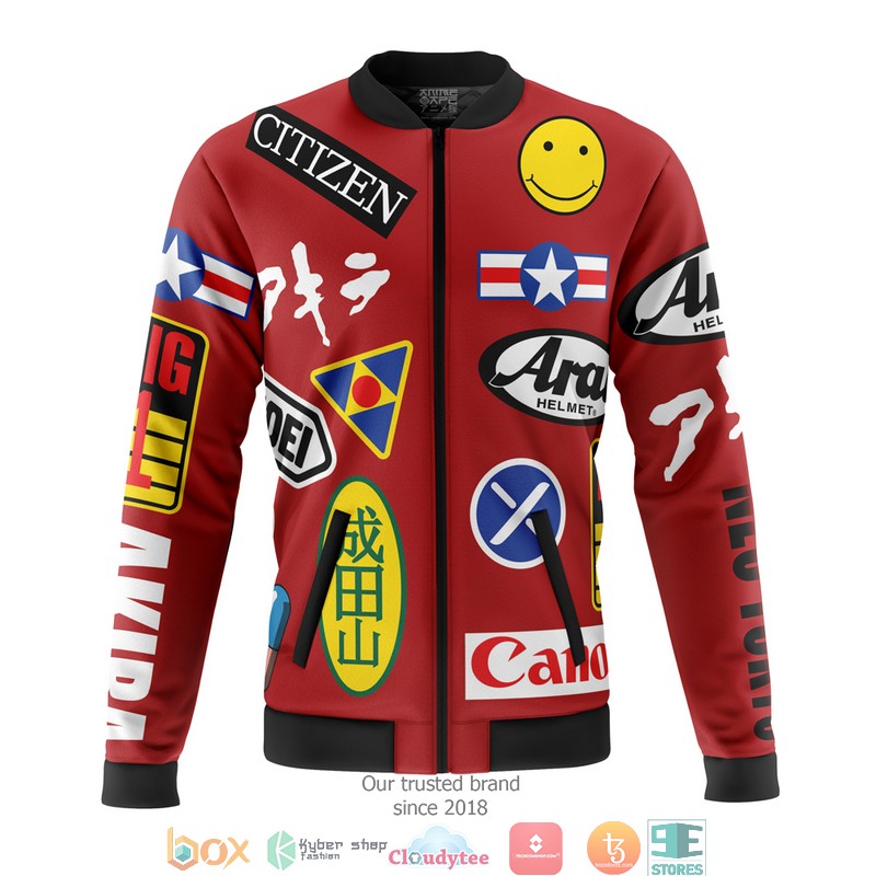 Akira Full Decals Quilted Bomber Jacket
