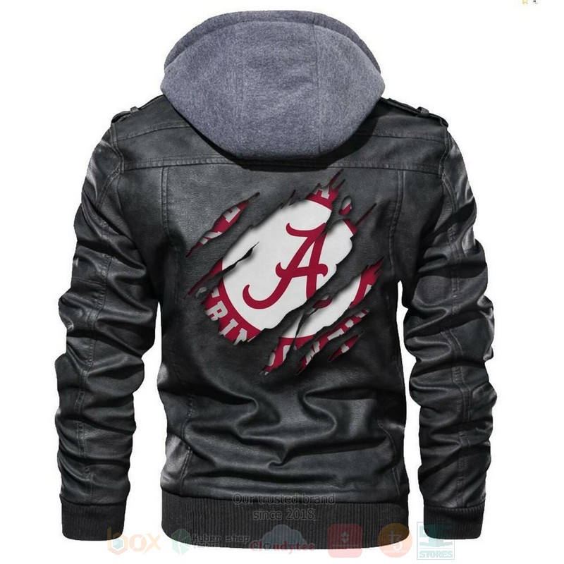 BEST Alabama Crimson Tide NCAA Champions Black Zipper Jacket Leather 1 Alabama Crimson Tide NCAA Blacks Leather Jacket