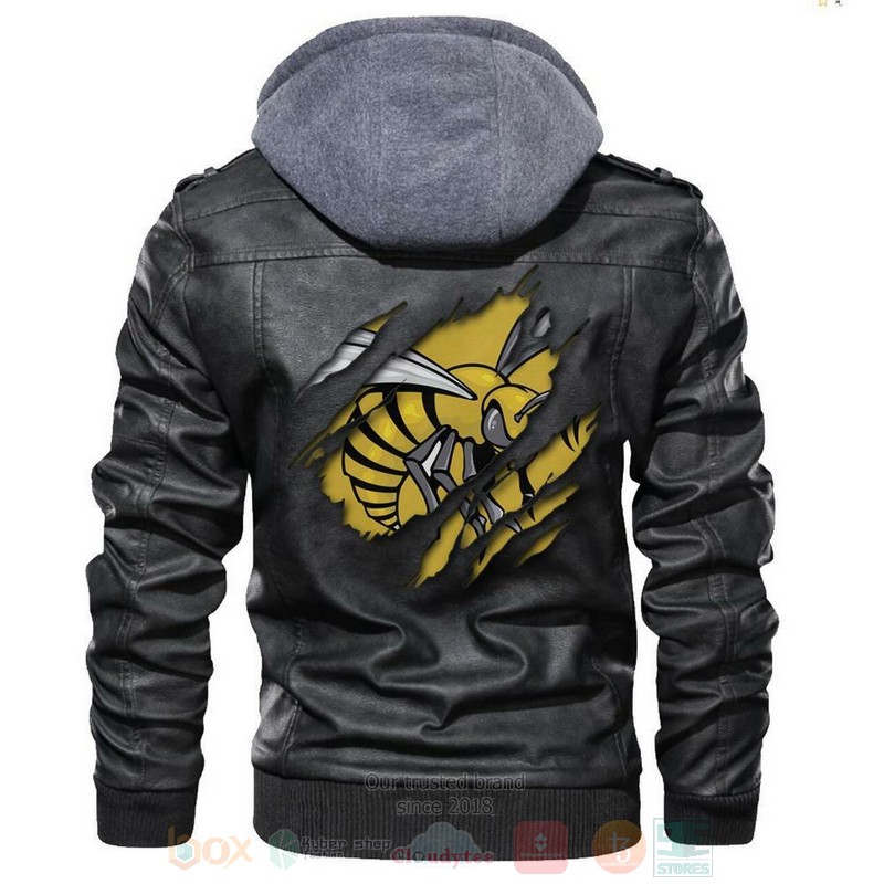 BEST NCAA Teams Alabama State Hornets Black Motorcycle Rider Zipper Jacket Leather 1 Alabama State Hornets NCAA Black Motorcycle Leather Jacket