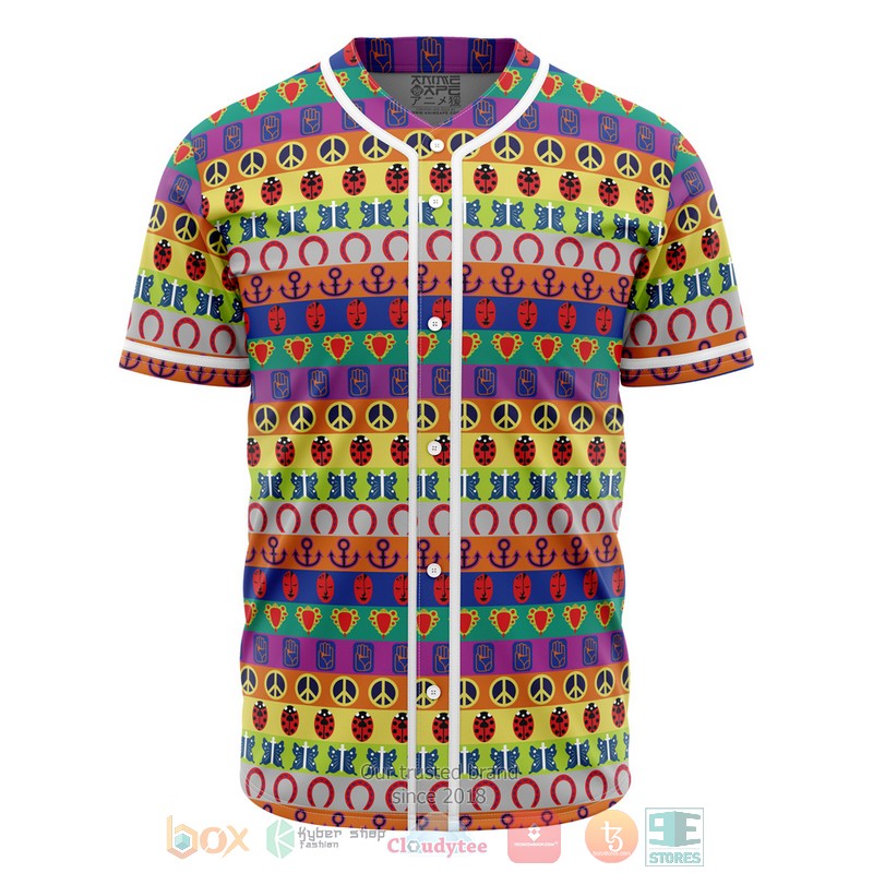 All Symbols Pattern Jojos Bizarre Adventure Baseball Jersey