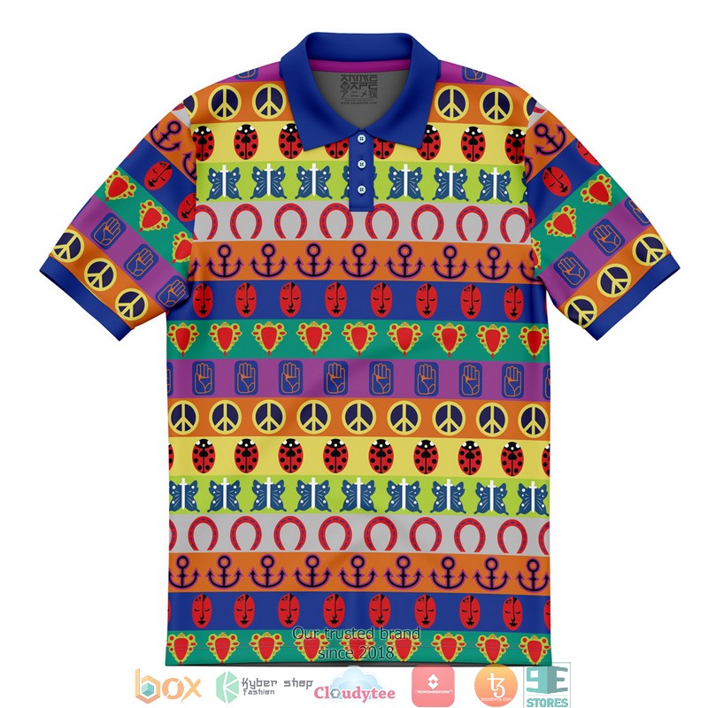 All Symbols Pattern Jojos Bizarre Adventure Polo Shirt 1 All Symbols Pattern Jojos Bizarre Adventure Polo Shirt