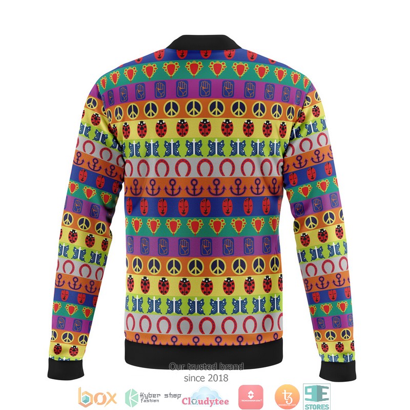 All Symbols Pattern Jojos Bizarre Adventure Quilted Bomber Jacket 2 All Symbols Pattern Jojos Bizarre Adventure Quilted Bomber Jacket 1