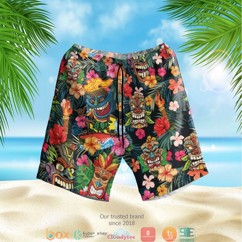 Aloha Tiki Tropical Pattern Hawaian Summer Outfit 2 Aloha Tiki Tropical Pattern Hawaian Summer Outfit 1