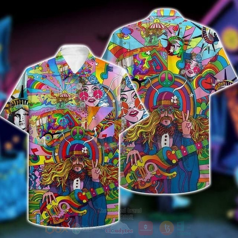 BEST Amazing Hippie All Over Print Aloha Shirt 2 Amazing Hippie Short Sleeve Hawaiian Shirt