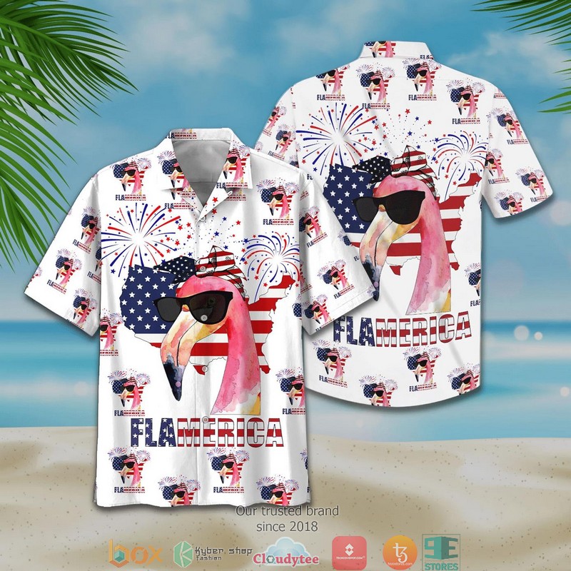 American Flag Flamingo Flamerica Short Sleeve Hawaiian Shirt 2 American Flag Flamingo Flamerica Short Sleeve Hawaiian Shirt