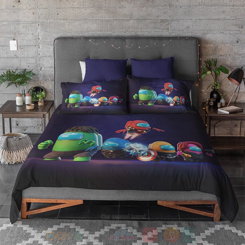 Among Us Super Heroes Blend Gaming Bedding Set 1