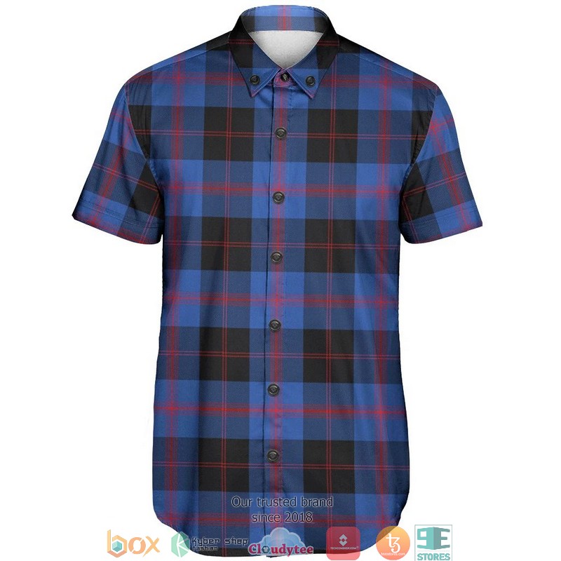 Angus Modern Tartan Short Sleeve Hawaiian Shirt 2 Angus Modern Tartan Short Sleeve Hawaiian Shirt 1