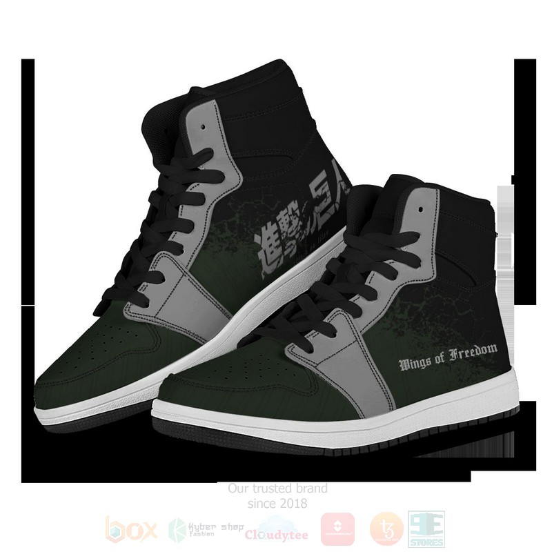 Anime Attack On Titan Recon Corps Air Jordan High Top Shoes 1 2 3