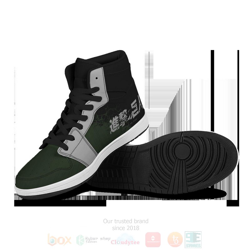 Anime Attack On Titan Recon Corps Air Jordan High Top Shoes 1 2 3 4