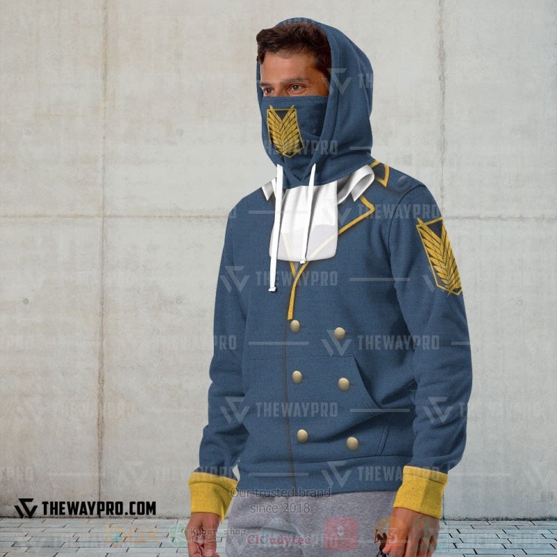 Anime Attack On Titan Shingeki No Kyojin The Wings of Counterattack Eren Jaeger Blue 3D Hoodie Mask