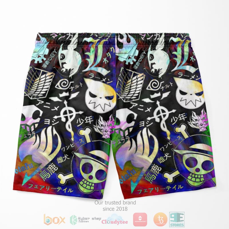 HOT Anime Classic Emblems Crossover Anime Manga Beach Shorts 2 Anime Classic Emblems Crossover Anime Manga Shorts 1