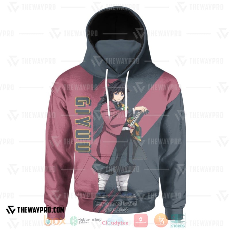 Anime Demon Slayer Giyuu Hoodie Mask 1