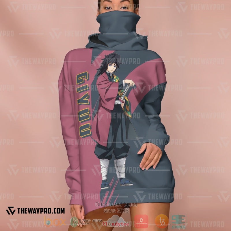 NEW Demon Slayer Giyuu Full Printed 3D Hoodie Mask 5 Anime Demon Slayer Giyuu Hoodie Mask 1 2 3 4