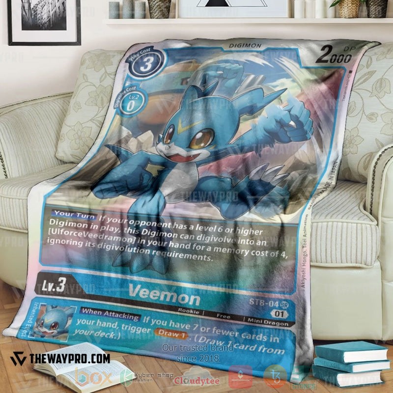 Anime Digimon Veemon Soft Blanket