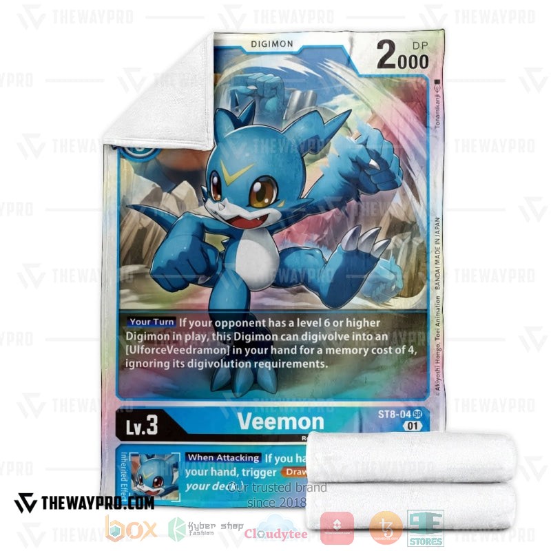 NEW Digimon Veemon Soft Blanket 3 Anime Digimon Veemon Soft Blanket 1 2