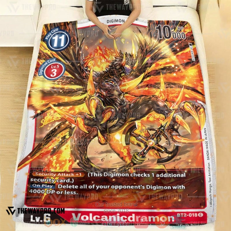 Anime Digimon Volcanicdramon Soft Blanket 1