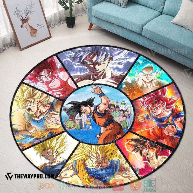 Anime Dragon Ball Goku Evolution Round Carpet 1