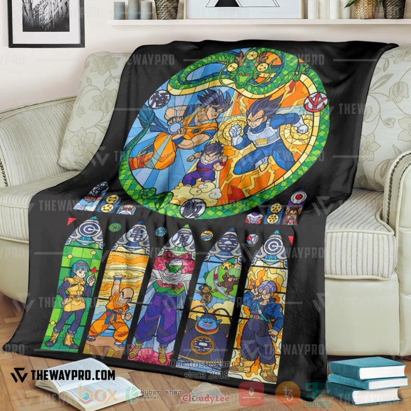 Anime Dragon Ball Stained Glass Soft Blanket