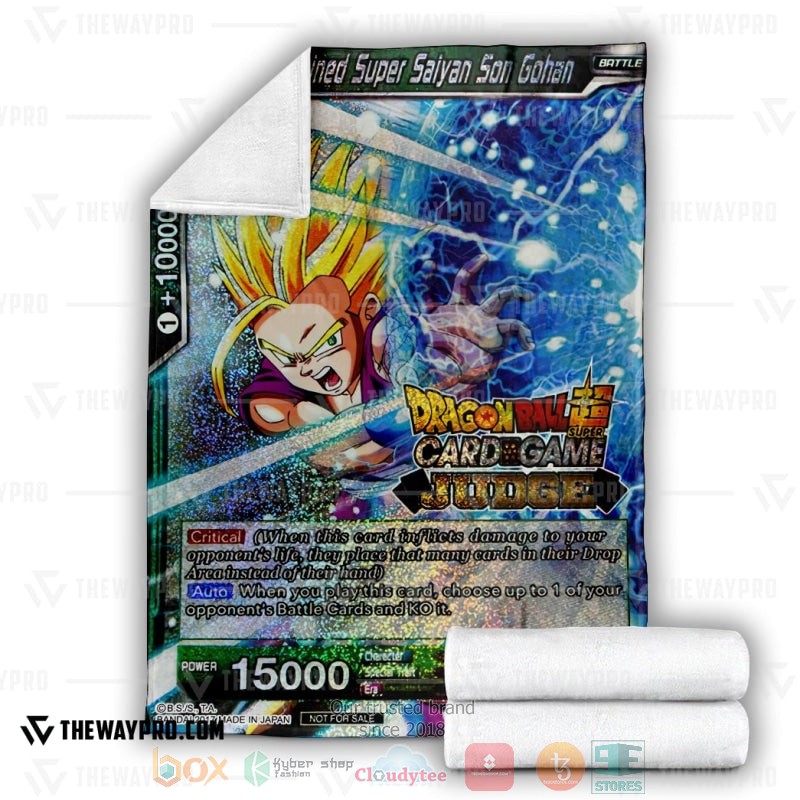 NEW Dragon Ball The Determined Super Saiyan Son Gohan Soft Blanket 3 Anime Dragon Ball The Determined Super Saiyan Son Gohan Soft Blanket 1 2
