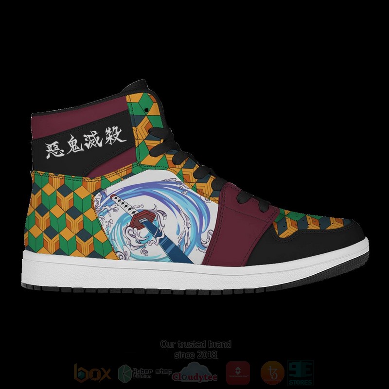 Anime Giyu Water Skill Air Jordan High Top Shoes 1