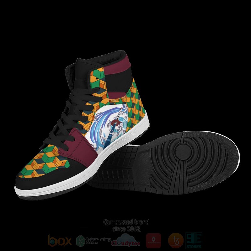 BEST Anime Giyu Water Skill Air Jordan 1 Retro High 5 Anime Giyu Water Skill Air Jordan High Top Shoes 1 2 3 4