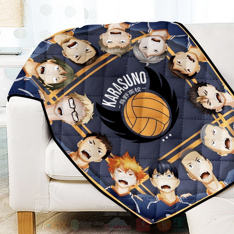 BEST Anime Karasuno Fly Quilted Fabric 3 Anime Karasuno Fly Quilt 1 2
