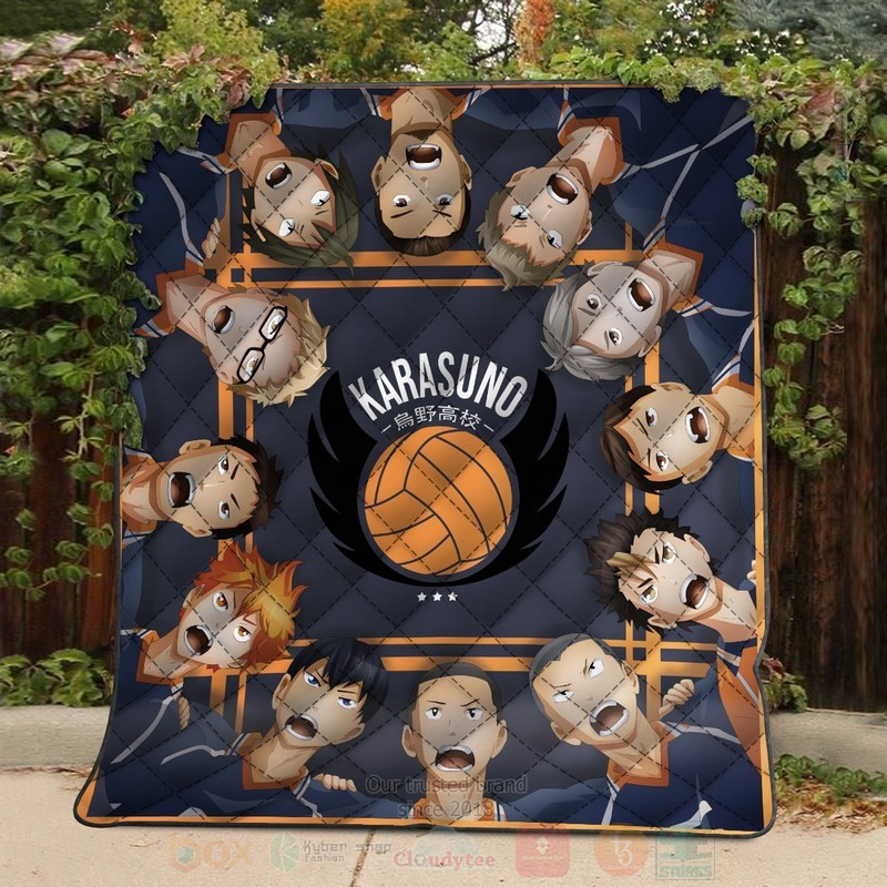BEST Anime Karasuno Fly Quilted Fabric 4 Anime Karasuno Fly Quilt 1 2 3